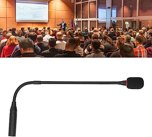 SustVita Microfono dinamico conferenza, microfono a collo di cigno a riduzione del rumore flessibile da 17,7 pollici, microfono a condensatore a voce corda per sale riunioni