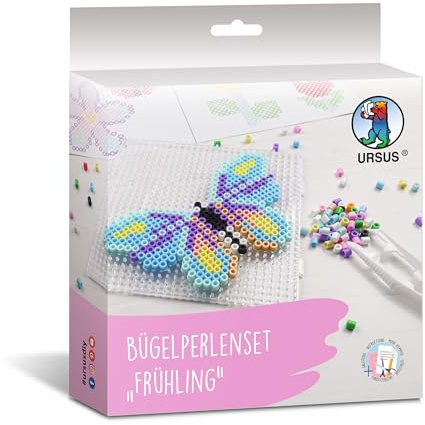 Ursus 3941 00 01 - Set de Perles à Repasser Printemps, 2000 Perles, 5-10 Motifs, Set de Bricolage DIY à enficher, concevoir des Images de Perles de manière créative & Les Faire soi-même