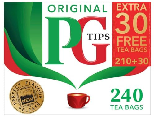 PG Tips Original Pyramid Tea, Bulk Pack of 4 (Total 960 Black Tea Bags)