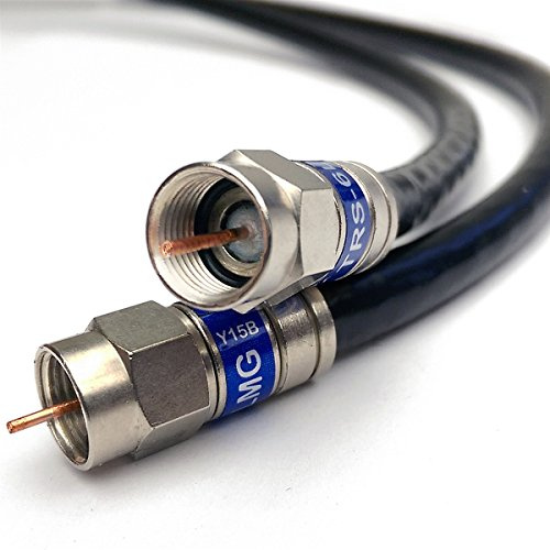 PHAT SATELLITE 2ft Quad Shield Solid Copper 3GHZ RG-6 Coaxial Cable 75 Ohm (DIRECTV Satellite TV or Broadband Internet) Anti Corrosion Brass Connector RG6 Fittings Assembled in USA INTL