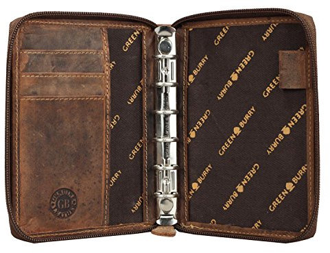 Greenburry Vintage Organizer Leder Terminplaner A6 braun | 14,5x3x11cm