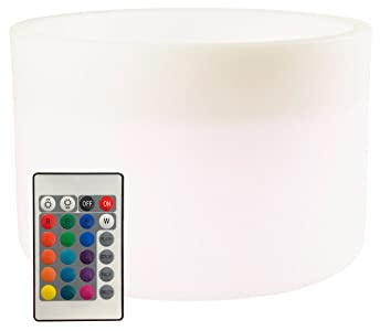 8 seasons Design Shining Elegant Pot XM, LED Pflanzkübel 59 x 39 cm (weiß), mit Farbwechsler (15 Farben), inkl. Leuchtmittel, beleuchteter Pflanzkübel für innen + außen, Blumenkübel
