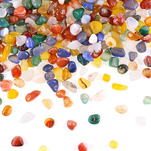 Swpeet 0.5 kg d'agate marine colorée en vrac,Grande pierre précieuse écrasée de 0.9 à 1.3 cm,Copeaux de cristal naturel écrasé,Parfait pour la fabrication de bijoux,Décoration d'intérieur (coloré)