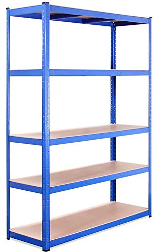Lagerregal für Garage: 180 cm x 120 cm x 45 cm | Blau - 5 Stufig | 175 kg pro Regal (875 kg Kapazität) | 5 Jahre Garantie