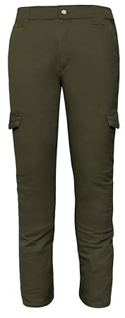 Great Bikers Gear – Pantalones de motocicleta con forro protector de aramida y rodilleras para hombres, jeans de protección, verde, 40W / 32L