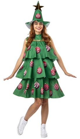 Funidelia Christmas Tree Costume for Women, Includes Tunic and Hat, Christmas - Outfit for Adults for Parties, Carnival and Halloween - One Size