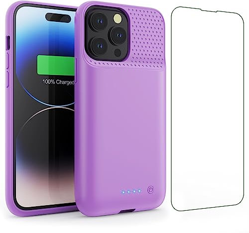 Akkuhülle für iPhone 14 Plus/14 Pro Max/13 Pro Max, 8600mAh Smart Battery Case Zusatzakku Ladehülle, Abnehmbare Tragbare Handyhülle Akku, Powerbank Hülle für iPhone 13Promax/14Plus/14Promax 6,7 Zoll]