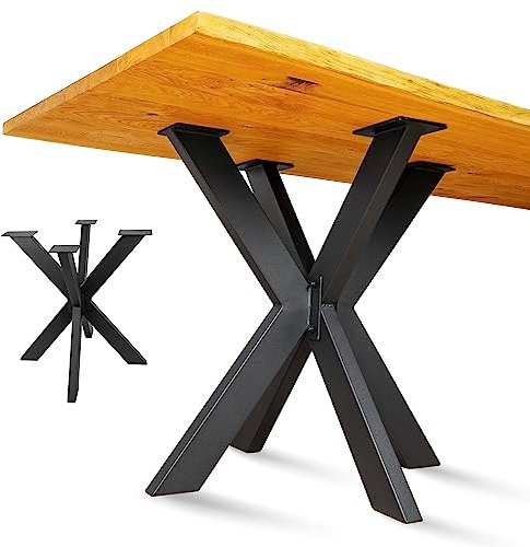 NEXT LEVEL - Tischbeine Metall Schwarz | 71x71x74cm, Profil 80x40mm, Metallisch, für Holz und Glas, Kompatibel mit Tischbreiten 70, 80, 90 und 100cm - PM-022