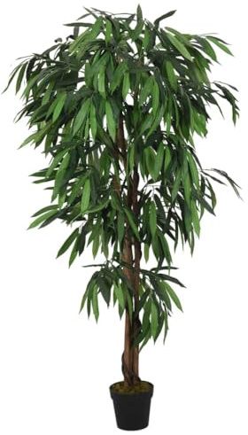 vidaXL Konstväxt mangoträd 600 blad 150 cm grön