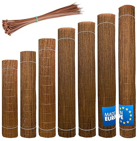 Wicker garden Valla de Mimbre 180 x 300 cm - Natural Esterilla Ocultacion Jardin Exterior - Protección Visual de Jardín, Balcón y Terraza - 60 Tamaños