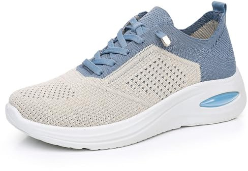 SMTSEC Chaussures De Course Femmes Chaussures De Marche Orthopédiques Diabétiques Hallux Valgus Chaussures Légères Respirantes Plateformes De Formation, Chaussures De Jogging en Extérieur,Blue-39 EU