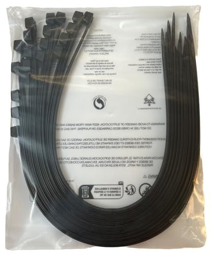 EzySup Bridas extragrandes resistentes para uso en exteriores, 600 mm x 9 mm, resistencia a la tracción de 80 kg, 20 piezas, color negro