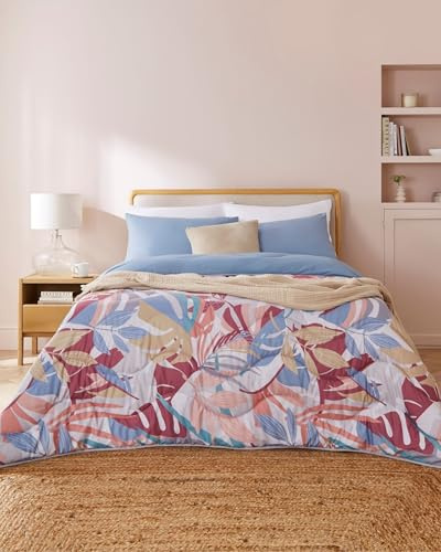 Night Lark Coverless Duvet 6 Tog Spring Summer - Sunset Palms, Single | Advanced Smartfil® Fibre, Machine Washable, Hypoallergenic, Coverless Duvet Single Bed Size & Pillowcase Set