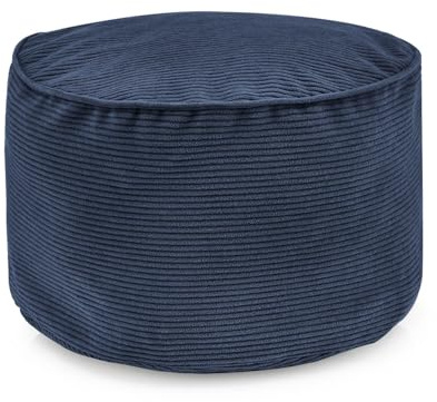 LUMALAND Comfort Line Pouf Feincord | mjuk inomhus manchestersittdyna – som sittsäck vuxna eller sittsäck barn | pall 25 x 45 cm, 50 l | 3-i-1 saccosäck – kompakt sittpuff, bord eller fotpall