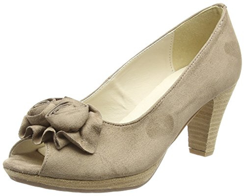 Andrea Conti Zapatos de tacón para Mujer 0733109 Peeptoe, Beige Taupe 066, 37 EU
