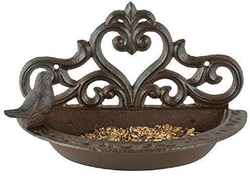 linoows Wandfutterschale, Gründerzeit Vogelfutter Station, Vogeltränke aus Eisen