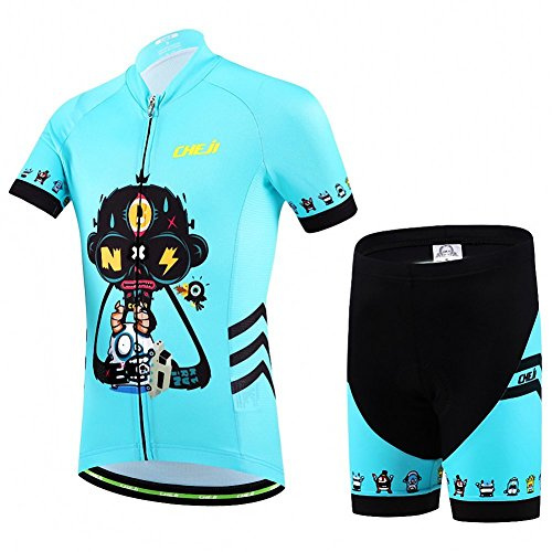 Traje De Ciclismo Niño Maillot De Ciclismo Niño (Bicicleta Camiseta Manga Corta + Pantalones con Asiento Acolchado)