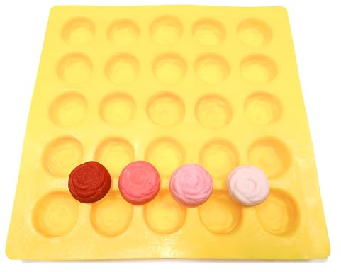 Rose 25 Cavity Flexible Silicone Molds for Cream Cheese Mints, Chocolate, Fondant, Gummy, Fat Bombs, Ice Roses, Soap, Buttercream, Butter, Candy Melts, Cookie Dough, Mousse