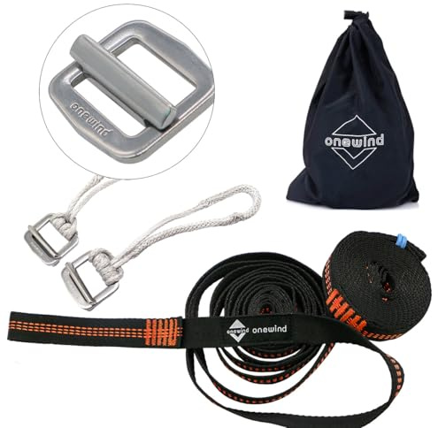 onewind Trädremmar – campinghängmatta träd gungremmar hållbar lätt set kompakt och lätt att installera (orange-N)