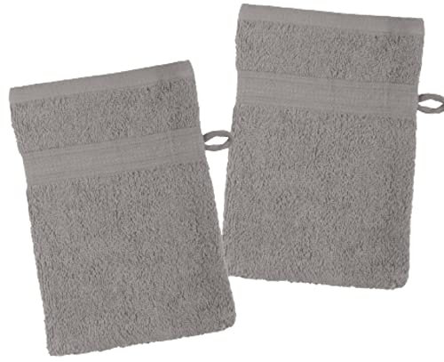 Stof Lovely Casa 2 Waschlappen, Größe 15 x 21 cm, 100% Bio-Baumwolle, Farbe: Taupe, Modell Lagune, Badetuch, weich und hochwertig, Öko-Tex Zertifiziert