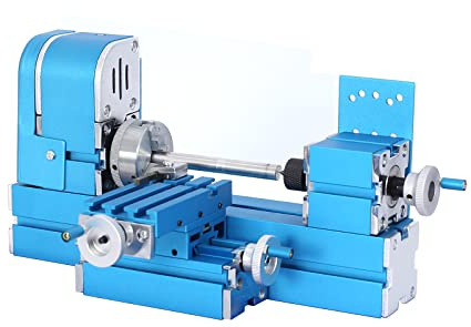 Universal Mini Metal Lathe Machine Motorized Metalworking DIY Tool Benchtop Woodworking for Hobby Science Education Modelmaking W10003M AC100V~240V (24W Lathe)