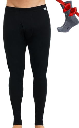 Merino.tech 100% Pantalon Laine Merinos Homme + Chaussettes | Sous Couche Merinos Léger, Moyen, Épais, Respirant, Anti-Odeur Naturel, Idéal pour la Randonnée, Ski, Voyage, Non-Irritant