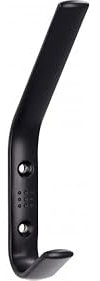 SIRO Kleiderhaken Quickborn, Schlicht, Druckguss schwarz matt pulverbeschichtet, 150 mm x 63 mm x 18 mm, LA 32 mm, 1606/PB12
