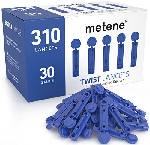 Metene 310 Count 30 Gauge Sterile Lancets for Blood Sugar Test, Dark Blue