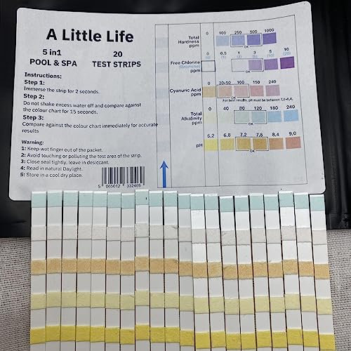 Testeur d'eau 5 en 1 pour piscine et spa – Test de 20 à 200 bandes (20)