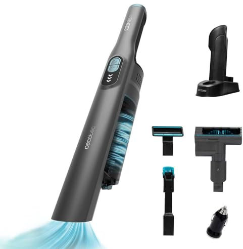 Cecotec Aspirapolvere Portatile senza Fili per Auto, Tappezzeria Conga Rockstar Micro+ Clean&Car. 210W, Motore Digitale Brushless, 20kPa, Autonomia 40min, Caricabatterie per Auto 12V, Accessori