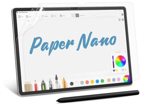 MOBDIK 2 Stück Papier Schutzfolie für Samsung Galaxy Tab S10 Plus / S9 Plus / S9 FE+ / S8 Plus / S7 FE / S7 Plus, Zeichnen Wie auf Papier, Blendfreiem, mit Easy Installation Kit