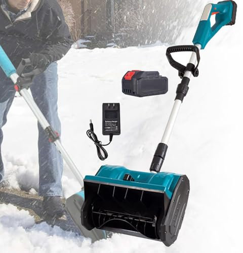 Sladdlös snöskyffel, elektrisk hopfällbar snöslunga, batterisnöslunga med riktningsplatta och justerbart främre handtag, hushållssnörensningsverktyg, vägsnörensningsverktyg,1Battery