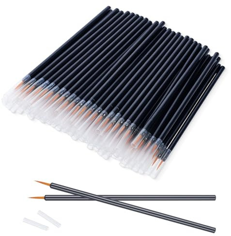 BOHUIZ 100 Pack Disposable Eyeliner Brushes, Ultra-fine Point Eyeliner Tool Applicator, Lightweight and Portable Disposable Makeup Brushes for Precise Eye Makeup