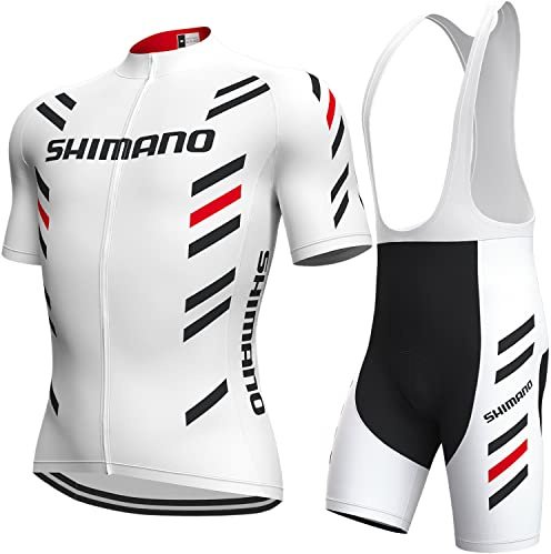 assocauicy Traje de Ciclismo para Hombre - Pantalones Cortos Acolchados 3D y Camiseta Transpirable, Ropa Deportiva de Verano, Confort y Movilidad