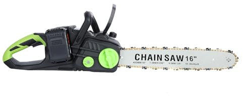 Tronçonneuse électrique sans fil 40V avec moteur brushless, guide-chaîne 40 cm, 2 batteries et double chargeur, scie à chaîne à batterie pour bois et élagage