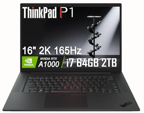 Lenovo ThinkPad P1 Mobile Workstation Laptop (16 2K 165Hz, Intel 14-Core i7-13800H, 64GB DDR5, 2TB SSD, NVIDIA RTX A1000 6GB) 2 x Thunderbolt 4, Backlit, Fingerprint, FHD IR Webcam, Win 11 Pro