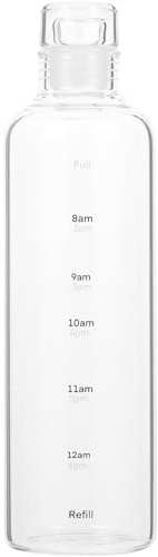 FUNOMOCYA Bouteille Eau Transparente avec Échelle de Gourde Portable Hermétique pour Jus Thé et Boisson Bouteille Pratique pour Voyage et Sport