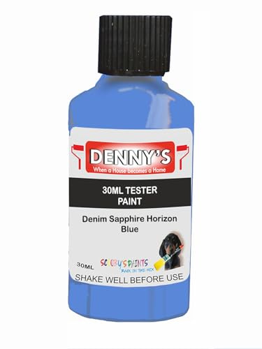Premium Interior Wall & Furniture Chalk Paint – Denim Sapphire Horizon Blue – Rich Matt Finish, Durable & Washable, Low Odour, Ideal for Living Rooms, Bedrooms & Hallways (30ML Tester Bottle)