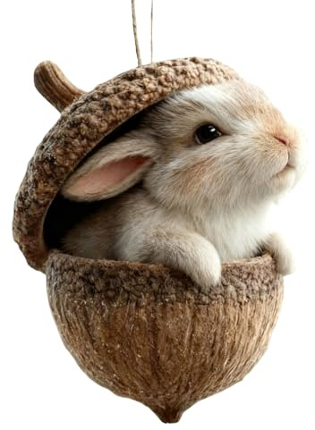 Décorations Animaux De La Forêt en Glands, Ornements De Noël Animaux en Acrylique 2D, Décorations pour Le Sapin De Noël,Dékoration de Noel Souvenir Cadeau pour Les Amoureux (H)