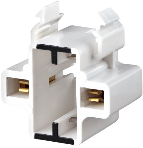 Leviton Gx23, Gx23-2 Base, 2-Pin, Compact Fluorescent Lampholder, 26720-100, White