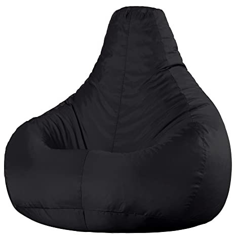 Bean Bag Bazaar Dalton Gaming Sitzsack für Erwachsene, Schwarz, Indoor Outdoor Sitzsack mit Füllung, Bean Bag, Wasserabweisender Stoff, Bequemer Sessel für Wohnzimmer, Schlafzimmer, Garten