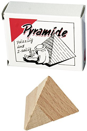 Pyramide Puzzle 2-teilig - Mini Holz Puzzle Knobelspiel Geduldspiel Klassiker Minipuzzle