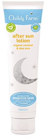 Childs Farm | Kids and Baby After Sun Cream 100 ml mit Bio-Kokosnuss | Beruhigend & feuchtigkeitsspendend | Geeignet für empfindliche Haut