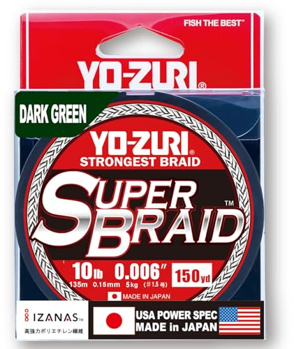 Yo-Zuri Super Braid 150 Yard Spool Dark Green 10LB
