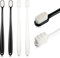 4 cepillos de dientes manuales micro nano suaves con cerdas extrasuaves con 20.000 cerdas para encías frágiles, adultos, niños y niños (negro, blanco)