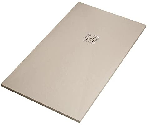 OLIMPO DOCCE - Duschtasse aus Marmorharz, Creme, Steinoptik, Beton Passion - 80 x 130 cm