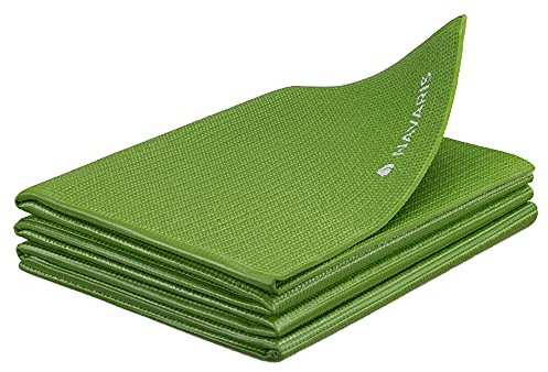 Navaris Foldable Yoga Mat for Travel - 1/8 inch (4mm) Thick Exercise Mat for Yoga, Pilates, Workout, Gym, Fitness - Non-Slip Folding Thin Portable Mat