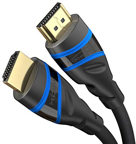 KabelDirekt – 10K & 8K HDMI Kabel, HDMI 2.1 b – 4m, erhältlich in 0,5-5m – Zertifiziert, in Deutschland entwickelt (Ultra High Speed Kabel für PC, PS5, Xbox, Monitor und TV – schwarz-blau)