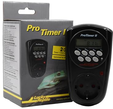 Lucky Reptile Pro Timer II - Sekunden Zeitschaltuhr mit Intervallsteuerung - Digitale Zeitschaltuhr Steckdose mit 8 konfigurierbaren Programmen - Schaltuhr Terrarium - Digital Timer - 3500W