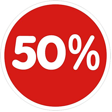 Deco Woerner Rabatt-Hinweis Saleaktion Sale Reduzierung Fenster-Ankleber rund 50% 33 cm Ø